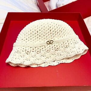 Authentic Valentino White Crochet Hat
